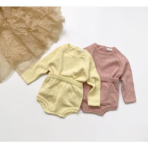 Toddler Spring Autumn Long Sleeve Sweater Shirt and Shorts Sets TAO Brand Collection Children Hollow Out Knitwear Girls Outfits