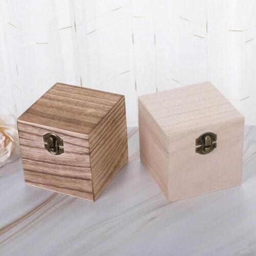 Adorable Square Shaped Wooden Vintage Jewelry Storage Box for Small Items