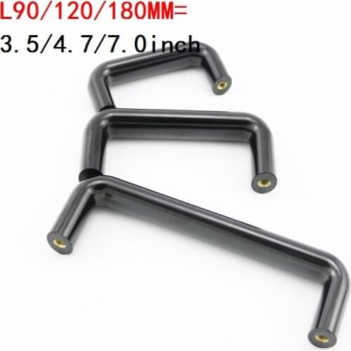 HIGH QUALITY 2PCS/LOT L90/120/180MM=3.5/4.7/7inch BLACK Bakelite Cabinet Pull Oval U Shape Pull Handle with Copper insert thread