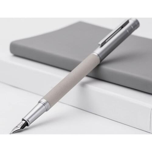 HongDian White Forest Fountain Pen Iridium Silver EF/F/Bent Nib Beautiful Tree Texture Excellent Business Writing Gift Pen