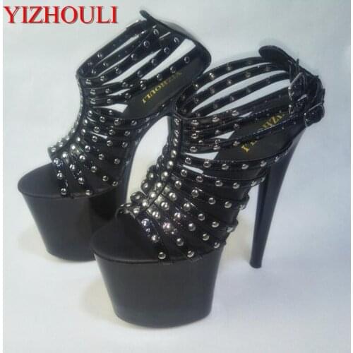 Rivet decoration Sexy fashion, 20cm Super High-heeled Sandals Dance Performance Inch Wedding Shoes