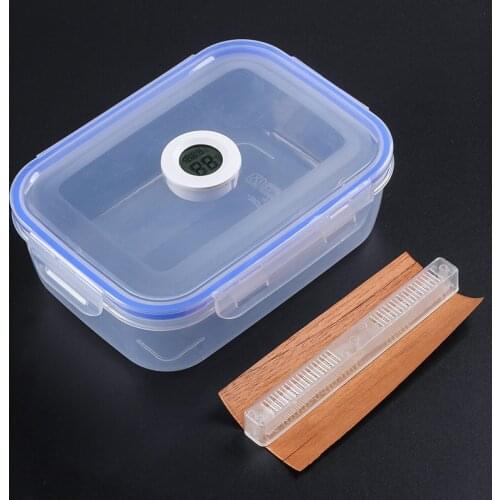 Plastic transparent Cigar Box Humidor jar for Cigar Tobacco Candy Integrated Hygrometer With Cigar Humidifiter Cedar Wood