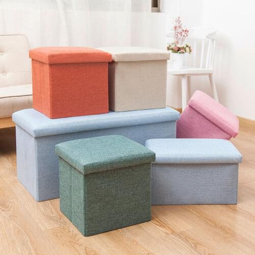 Simple Home Fabric Storage Stool Storage Stool Can Sit Adult Folding Storage Box Sofa Shoe Stool