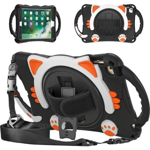 Shockproof Silicone Hard PC Tablet Cover for IPad 10.2 7th 8th Pro 10.5 Air 3 Kids Case Handle Stand Shell + Straps