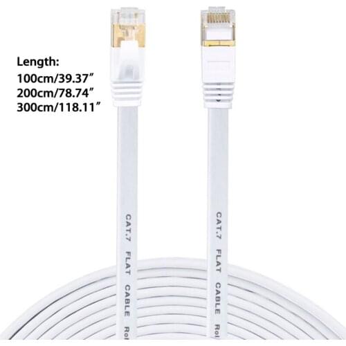H05A Network Cable Double-shielded Oxygen-Free Copper Cat7 10G Computer Flat Network Cable With Gold-plated Head