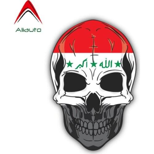 Aliauto Skull Styling Iraq Flag Car Sticker Waterproof Reflective Creative Decoration Decal Accessories Vinyl,12cm*8cm