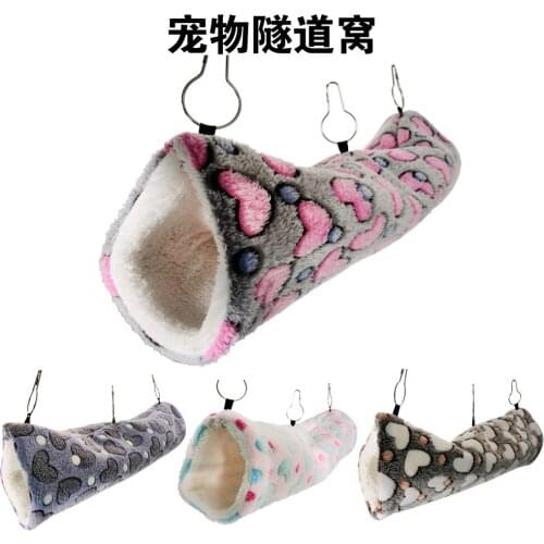Parrot Warm Cotton Pet Nest Hamster Hammock Spray Rat Sugar Glider Mink Guinea Pig Ultra-Soft Plush Tunnel Nest Parrot Cotton