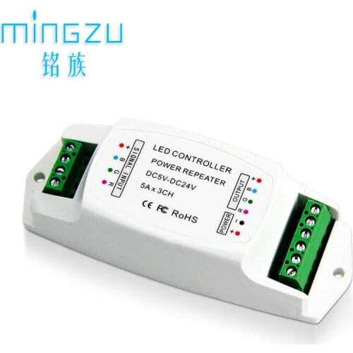 RGB power amplifier LED colorful lights with synchronous control extended 3-way 8A signal relay 12V constant voltage 24V