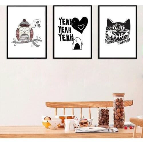 Vintage Black And White Photo Wall Art Canvas Painting Simple Animal Print Birds Poster Living Room Bedroom Pictures Home Decor