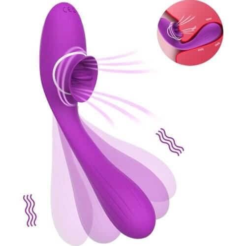 10-frequency Sucking Vibrators Female Tongue Licking and Vibrating Bending Clitoris Sucker Nipple Vibrator Sex Toys for Women