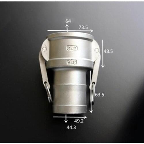 2" Hosetail Barb x Socket Type C Camlock Quick Disconnect Coupling 304 Stianless Cam Groove For Hose Pumps Homebrew