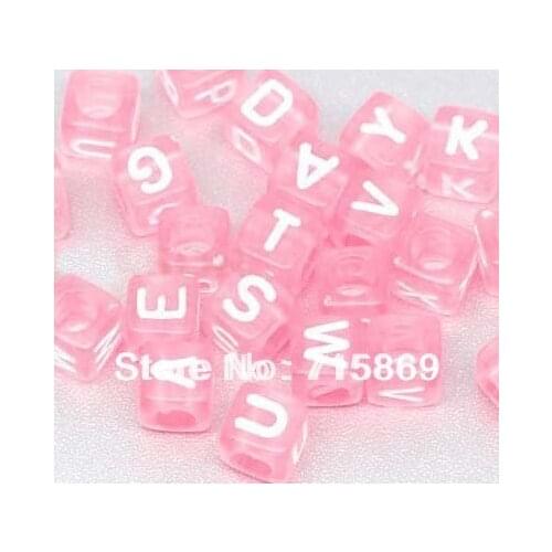 2500pcs/lot Mixed Alphabet /Letter Acrylic Cube Beads 6x6mm Free Shpping