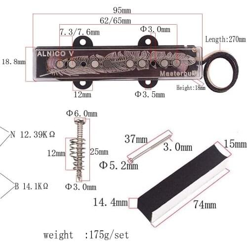 2x Humubcker Pickup Hand Wound Bridge Neck Set for Jazz Bass JB Guitar Parts