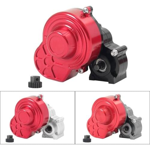48P Metal Transmission Gearbox with Motor Gear/Protective Cover for 1/10 RC Crawler Car Axial SCX10 90046 90047 Upgrade Parts