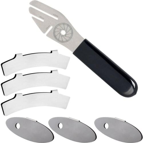 7Pcs Bike Disc Brake Correction Wrench Bicycle Brake Rotor Alignment Truing Tool with Disc Brake Pads for MTB Road Bike