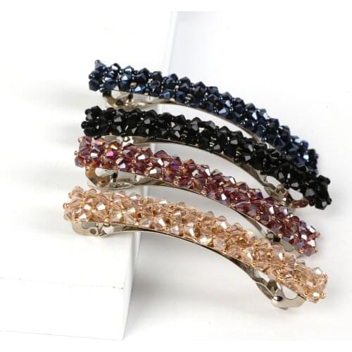 Shine Crystal Hairpins Headwear For Women Girls Rhinestone Hair Clips Pins Barrette Styling Tools Accessories 7 Colors 1Pc/bag