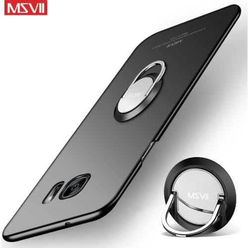 For Samsung Galaxy S7 S6 Edge Case Cover Msvii Finger Ring Slim Coque For Samsung S6 S7 Edge Case Metal Holder Cover S 7 6 Cases