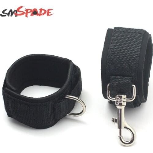 SMSPADE Black Nylon Basics Bondage Wrist Cuffs Adult Sex Toys Couples Restraints Sex Bondage Sex Products
