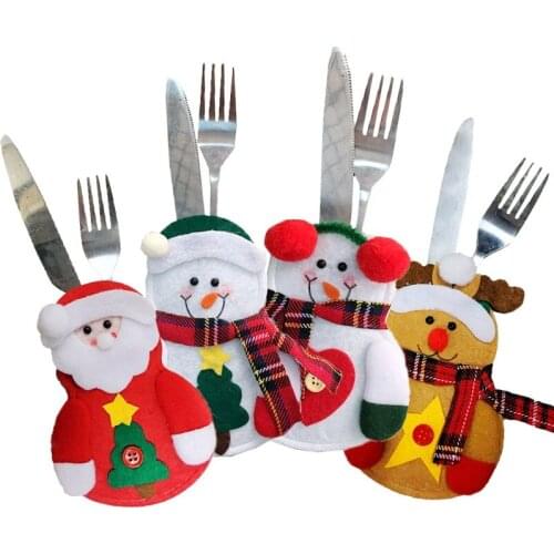 1/4PC Tableware Holder bag Christmas 2022 Snowman Christmas Decorations home decoration accessories Kitchen Tableware Holder new