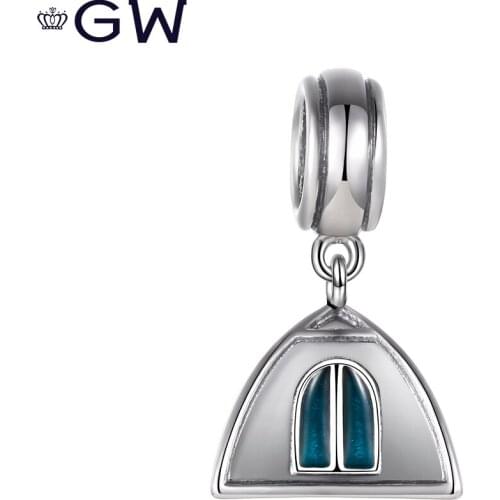 Enamel pendant 925 sterling silver charms Pendants house silver bracelets & necklace for women GW JEWELRY S434H20