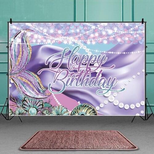 Purple Fantasy Seabed Mermaid Tail Background Portrait Photography Birthday Party Photozone Decors Backdrops Studio Accessories