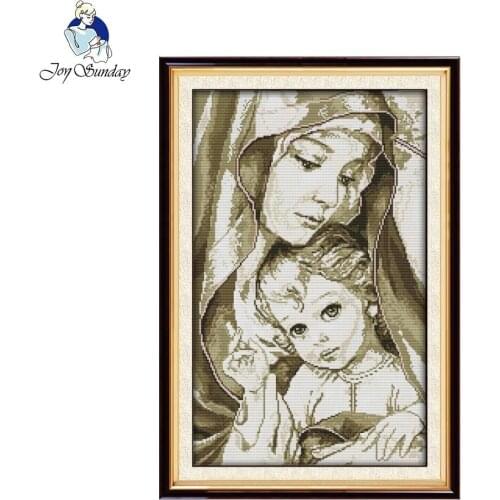 Joy Sunday Virgin Mary figure Pattern Wall Art home decor Chinese Cross Stitch Kits for As the first choice for Christmas, Child