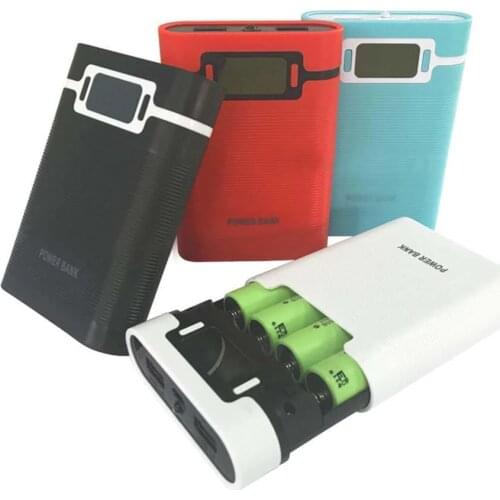 HOT SALES！！Portable 4 Slot LCD Display DIY Power Bank Case Box 18650 Battery Charger Holder