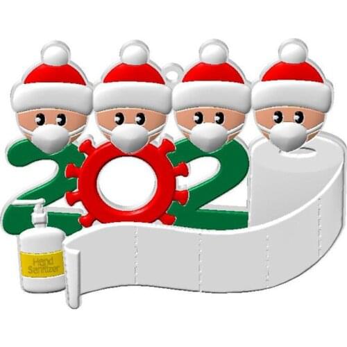 MACTING Christmas Ornament Survivor Family 2 3 4 5 Resin Decorations Masked Hand-washed Christmas Tree Hanging Pendant