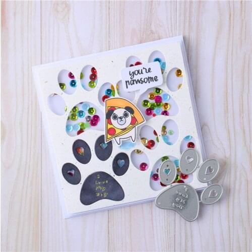 YaMinSanNiO Dog Paw Love Metal Cutting Dies Scrapbooking Making Cards Album Decorative Embossing Diy Crafts Die Cut Stencils New