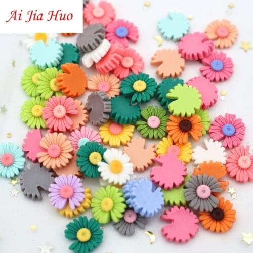 Mix Sunflower Daisy Petal Resin Child Gift Wall Refrigerator Patch DIY Hand Wedding Party Crafts Clothing Bag Accessories 20pcs