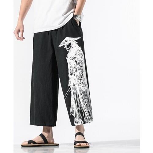 2020 Autunm mens plus size Cotton Linen Harem Pants Men Jogger Trousers Streetwear hip hop wide leg loose casual pants 5XL