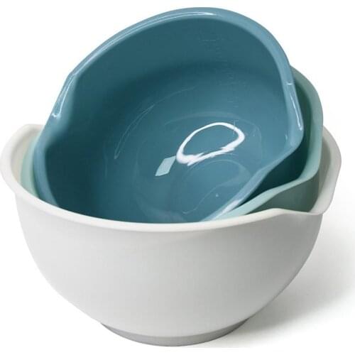 3PCS Plastic Mixing Bowls Serving Bowls Kitchen Utensils For Home Kitchen Baking Cooking Tools
