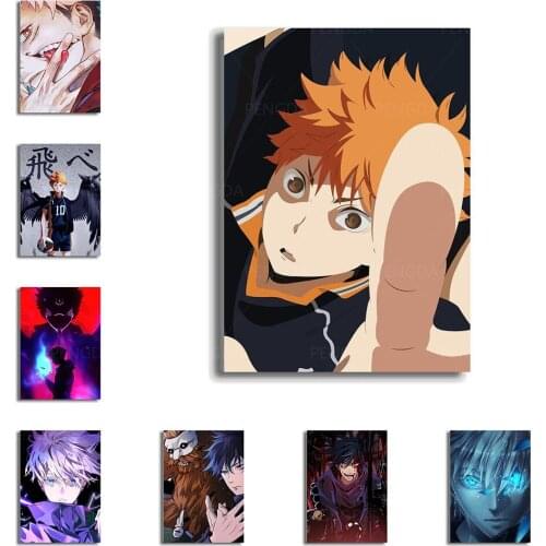 Canvas Prints Poster Wall Art Paintings Anime Japan Purple Boy Fight Living Room Pictures Home Decor Cuadros Modular No Frame