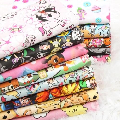 Half Yard Cotton Fabric Cartoon Printing Handmade Diy Bag Dress Sewing Quilting Fabrics For Patchwork Needlework DIY Handmade