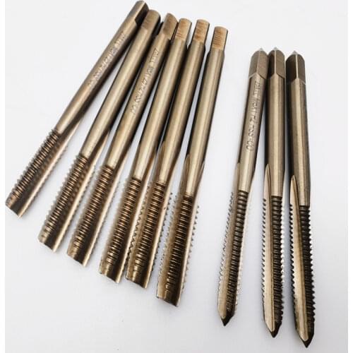 Free shipping 1pc left hand M3-M6 HSS M35 Co5% Full CNC grinded Machine straight flute hss Tap for SS workpiece making