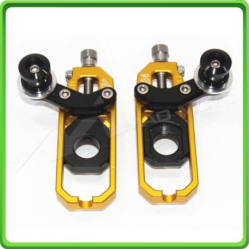 Motorcyclr Chain Tensioner Adjuster with spool fit for KASAWAKI Ninja ZX10R ZX-10R 2008 2009 2010 gold&black