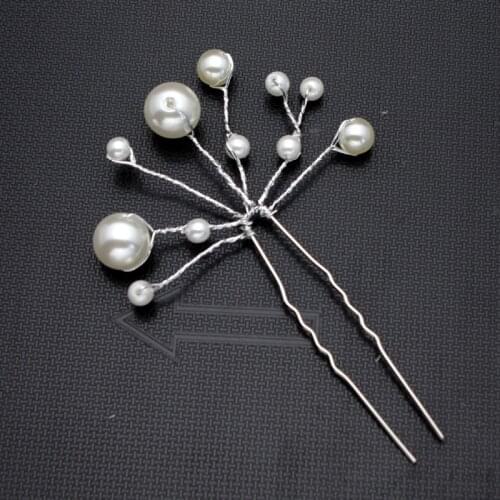Handmade Silver Bridal Hair Accessories Pearl Wedding Hair Pins And Clips Beads Bridesmaid Hairpin Vine Piece For Bride Women