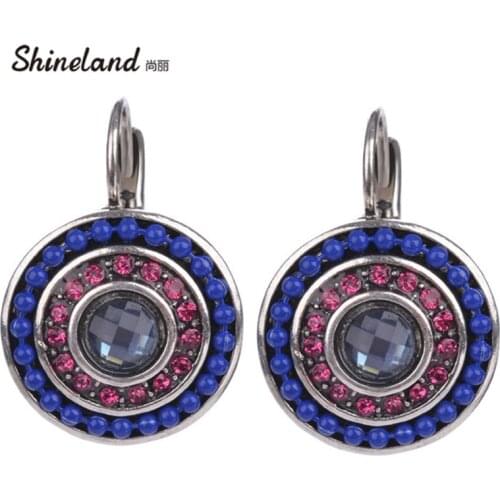 Серьги с камнями Shineland China At AliExpress