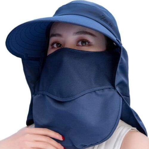 Outdoor Wide Brim Sun Hat Multifunctional Sun Protection Bucket Fishing Hat Cap Dust Proof Cycling Cap For Women