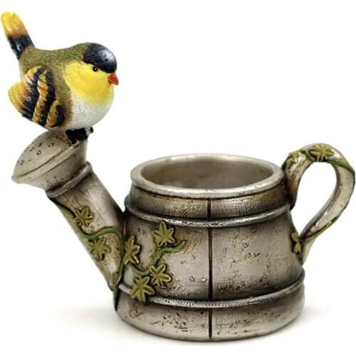 Succulents Flower Pot Resin Bird Flower Pot Watering Pot Gardening Flower Pot Animal Statue Home Garden Decoration Flower Pot