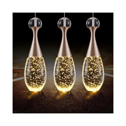 Led restaurant 1 head 3 heads 5 heads crystal bar table lamp Nordic decorative 3 colors changable pendant light