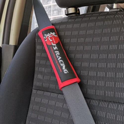 JDM Performance JS RACING Embroidery Badge car seat belt cover for Honda Civic Accord Breeze VEZEL Crown Fit GK5 Car Accessories
