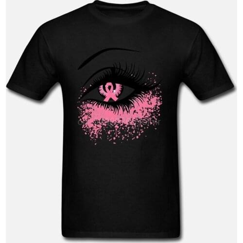 Men Funny T Shirt Fashion tshirt Pink Ribbon Breast Cancer Awareness Eye Women t-shirt