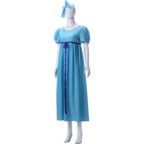 Custom Made Wendy Rachael Women Cosplay Costume Blue Long Party Dress