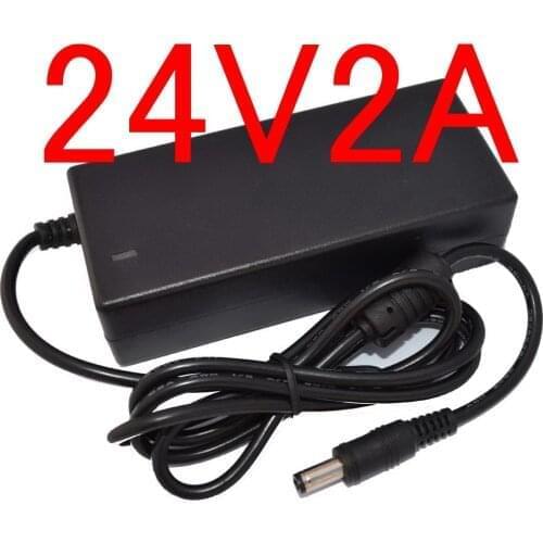 1pcs New Adequate power 24V2A AC 100V-240V Converter Adapter DC 24V 2A Power Supply DC 5.5mm x 2.5mm Charger