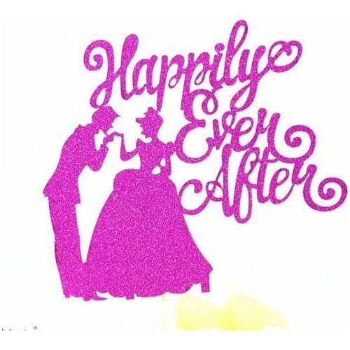 1pc Happy Ever After Wedding Cake Flag Topper Multi Colors Bride Cake Flags For Wedding Anniversary Party Cake Baking Decor