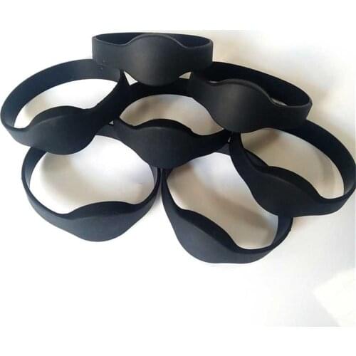 1Pcs ID 125KHz EM4100 TK4100 RFID Waterproof Wristband Bracelet Silicone Keyfobs Read Only Black Tag Access Control Card