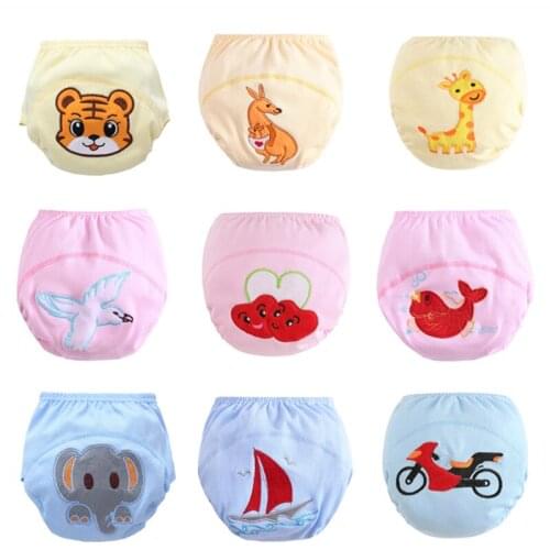 10 Pc/Lot Baby Newborn Diapers Cover Washable Training Pant/Baby Cotton Learning Pants Reusable Bebe Nappies