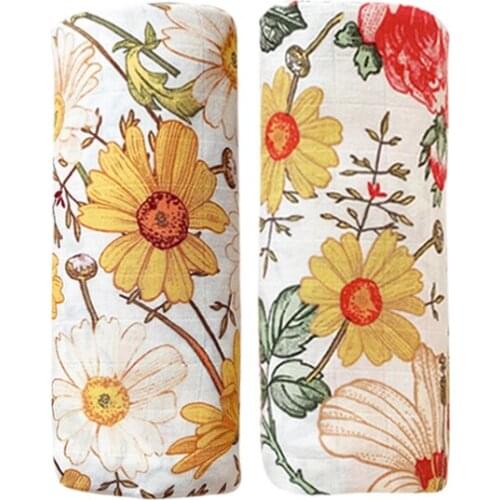 2pcs Baby Blanket Bamboo Cotton Muslin Swaddles Bedding Wrap Baby Products
