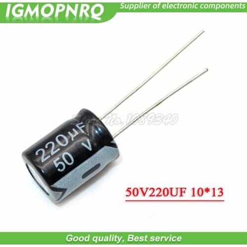 20PCS 50V220UF 10*13mm 220UF 50V 10*13 Aluminum electrolytic capacitor